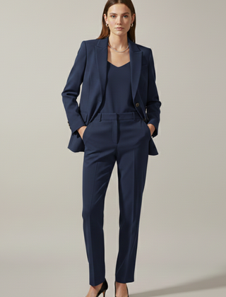 Women’s Blazer and Trousers Set with Notched Lapel and Straight Legs - Nora & Rose Maine, view 7