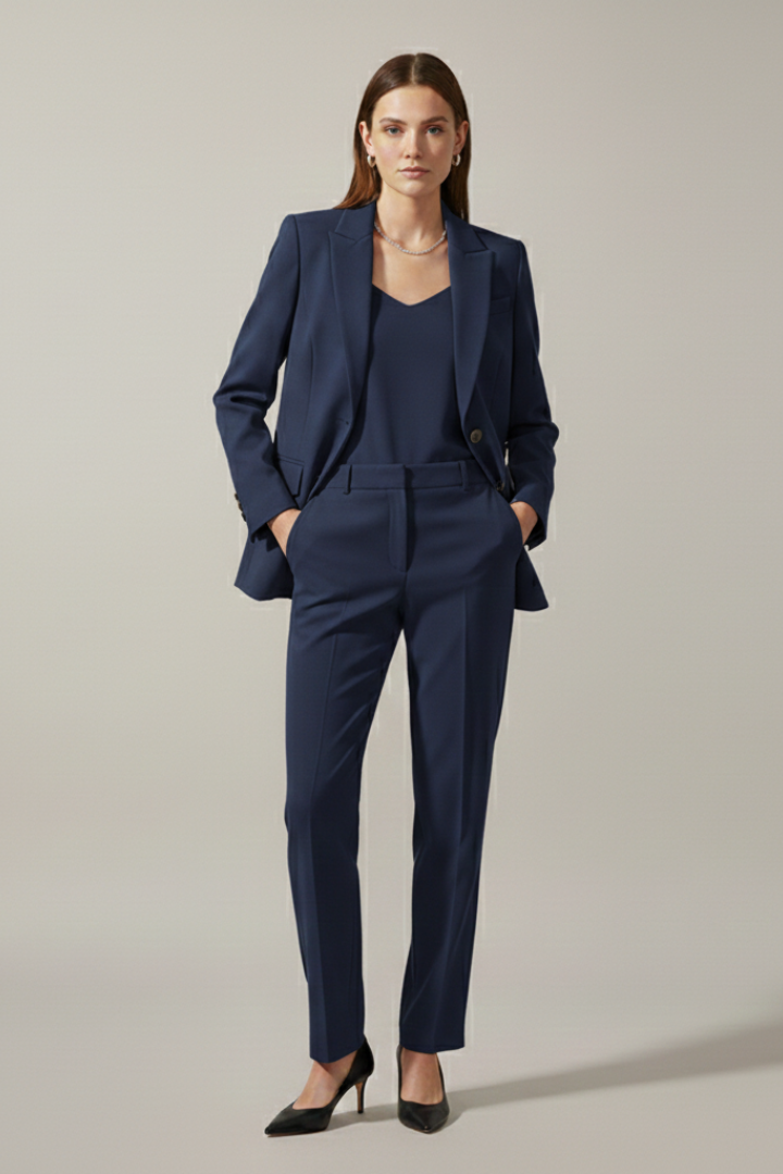 Women’s Blazer and Trousers Set with Notched Lapel and Straight Legs - Nora & Rose Maine, view 7