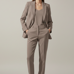 Women’s Blazer and Trousers Set with Notched Lapel and Straight Legs - Nora & Rose Maine, view 6