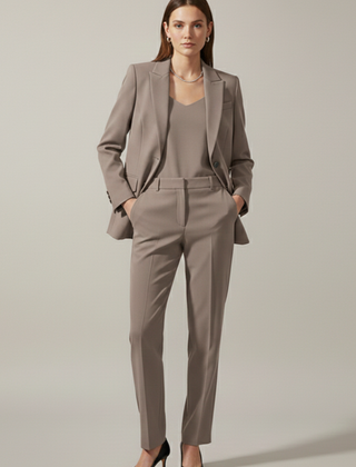 Women’s Blazer and Trousers Set with Notched Lapel and Straight Legs - Nora & Rose Maine, view 6