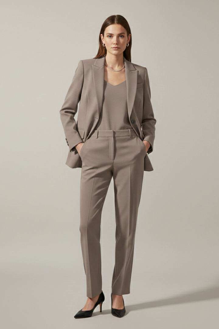 Women’s Blazer and Trousers Set with Notched Lapel and Straight Legs - Nora & Rose Maine, view 6