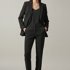 Women’s Blazer and Trousers Set with Notched Lapel and Straight Legs - Nora & Rose Maine, view 9