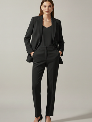 Women’s Blazer and Trousers Set with Notched Lapel and Straight Legs - Nora & Rose Maine, view 9