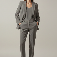 Women’s Blazer and Trousers Set with Notched Lapel and Straight Legs - Nora & Rose Maine, view 8