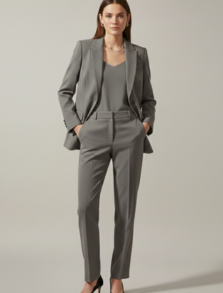Women’s Blazer and Trousers Set with Notched Lapel and Straight Legs - Nora & Rose Maine, view 8