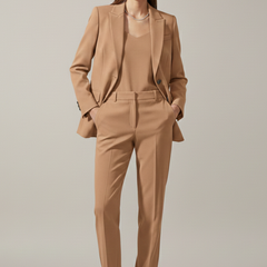 Women’s Blazer and Trousers Set with Notched Lapel and Straight Legs - Nora & Rose Maine, view 10