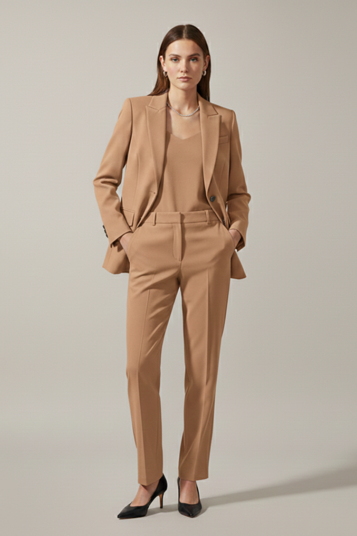 Women’s Blazer and Trousers Set with Notched Lapel and Straight Legs - Nora & Rose Maine, view 10