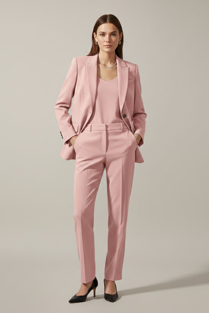Women’s Blazer and Trousers Set with Notched Lapel and Straight Legs - Nora & Rose Maine, view 11