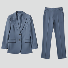 Women’s Blazer and Trousers Set with Notched Lapel and Straight Legs - Nora & Rose Maine