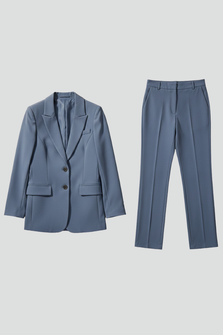 Women’s Blazer and Trousers Set with Notched Lapel and Straight Legs - Nora & Rose Maine