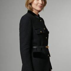 Women’s Blazer with Belted Waist and Button Closure - Nora & Rose Maine, view 5