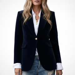 Women’s Blazer with Lapels and Single Button - Nora & Rose Maine, view 2