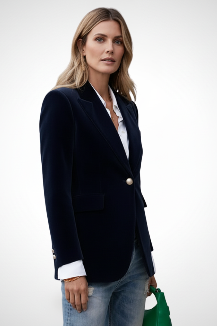 Women’s Blazer with Lapels and Single Button - Nora & Rose Maine, view 5