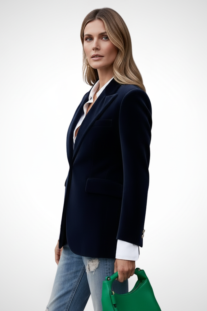 Women’s Blazer with Lapels and Single Button - Nora & Rose Maine, view 4
