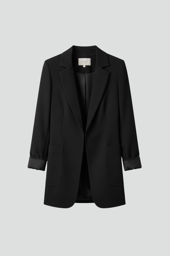 Women’s Blazer with Open Front and Structured Lapel - Nora & Rose Maine
