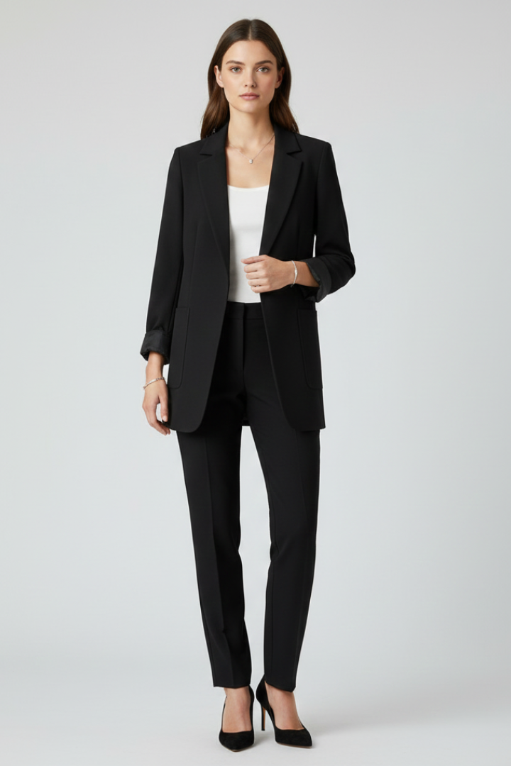 Women’s Blazer with Open Front and Structured Lapel - Nora & Rose Maine, view 2