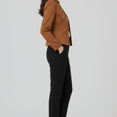 Women’s Blazer with Stand Collar and Button Detailing - Nora & Rose Maine, view 4