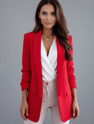 Women’s Blazer with Wrap Collar and Fitted Shape - Nora & Rose Maine, view 7