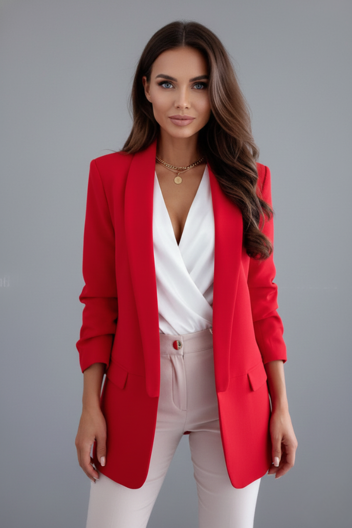 Women’s Blazer with Wrap Collar and Fitted Shape - Nora & Rose Maine, view 7