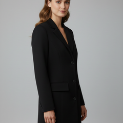 Women’s Longline Blazer with Notched Lapel and Front Buttons - Nora & Rose Maine, view 3