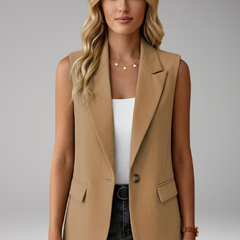 Women’s Sleeveless Blazer with Notch Collar and Pockets - Nora & Rose Maine, view 12