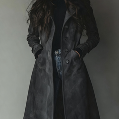 Daniella Vintage Button Front Longline Coat - Nora & Rose Maine, view 3