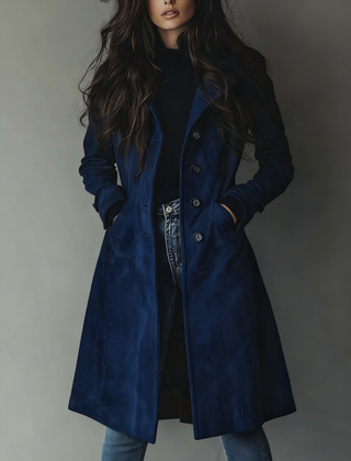 Daniella Vintage Button Front Longline Coat - Nora & Rose Maine, view 2