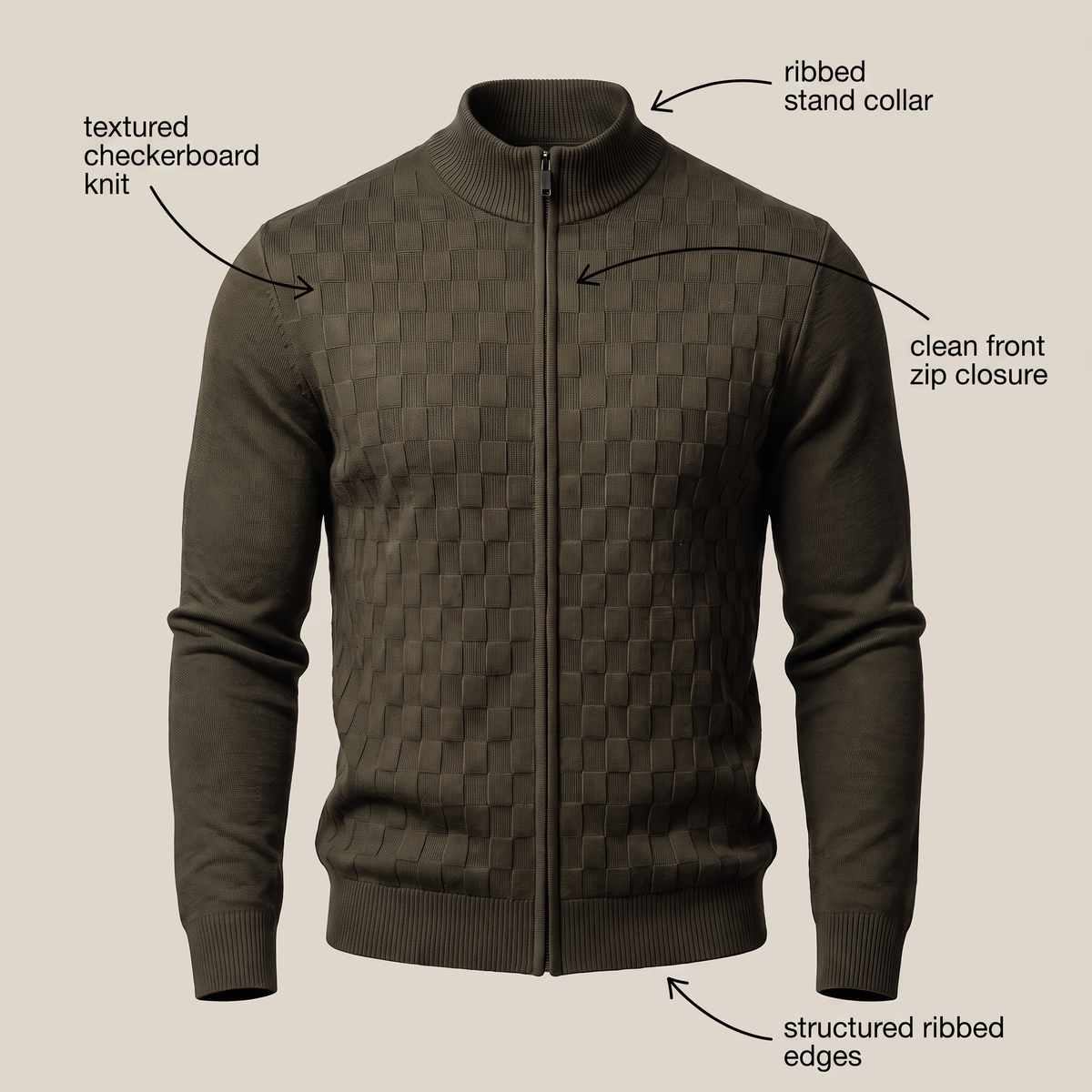 Aldric | Zip Cardigan