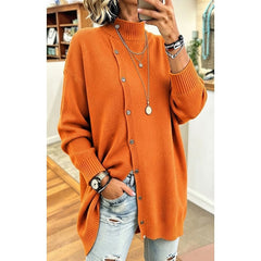 Sharon Longline Buttoned Turtleneck Cardigan - Nora & Rose Maine