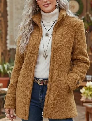 Carissa - Full-Zip Lambswool-Feel Stand Collar Jacket - Nora & Rose Maine, view 3