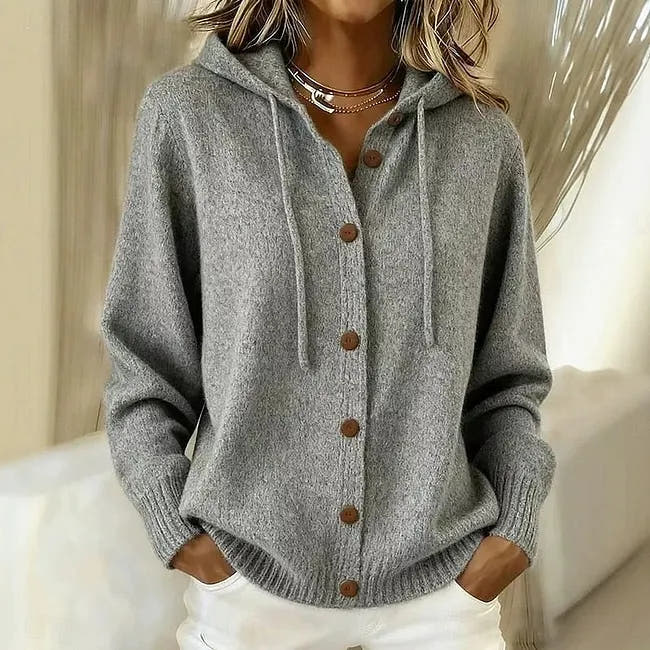 Goldie Hooded Button Cardigan - Nora & Rose Maine, view 3