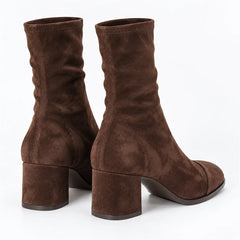 Beth block heel boots - back view