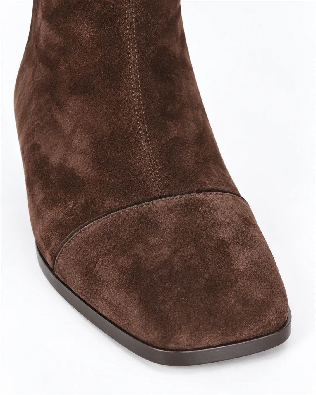 Beth block heel boots - suede toe detail