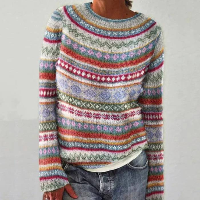 Violet Retro Scandinavian Knitted Sweater - Nora & Rose Maine