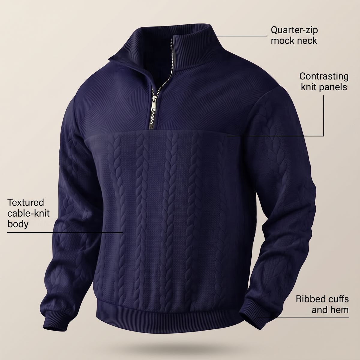 Camden | Premium Quarter Zip Sweatshirt