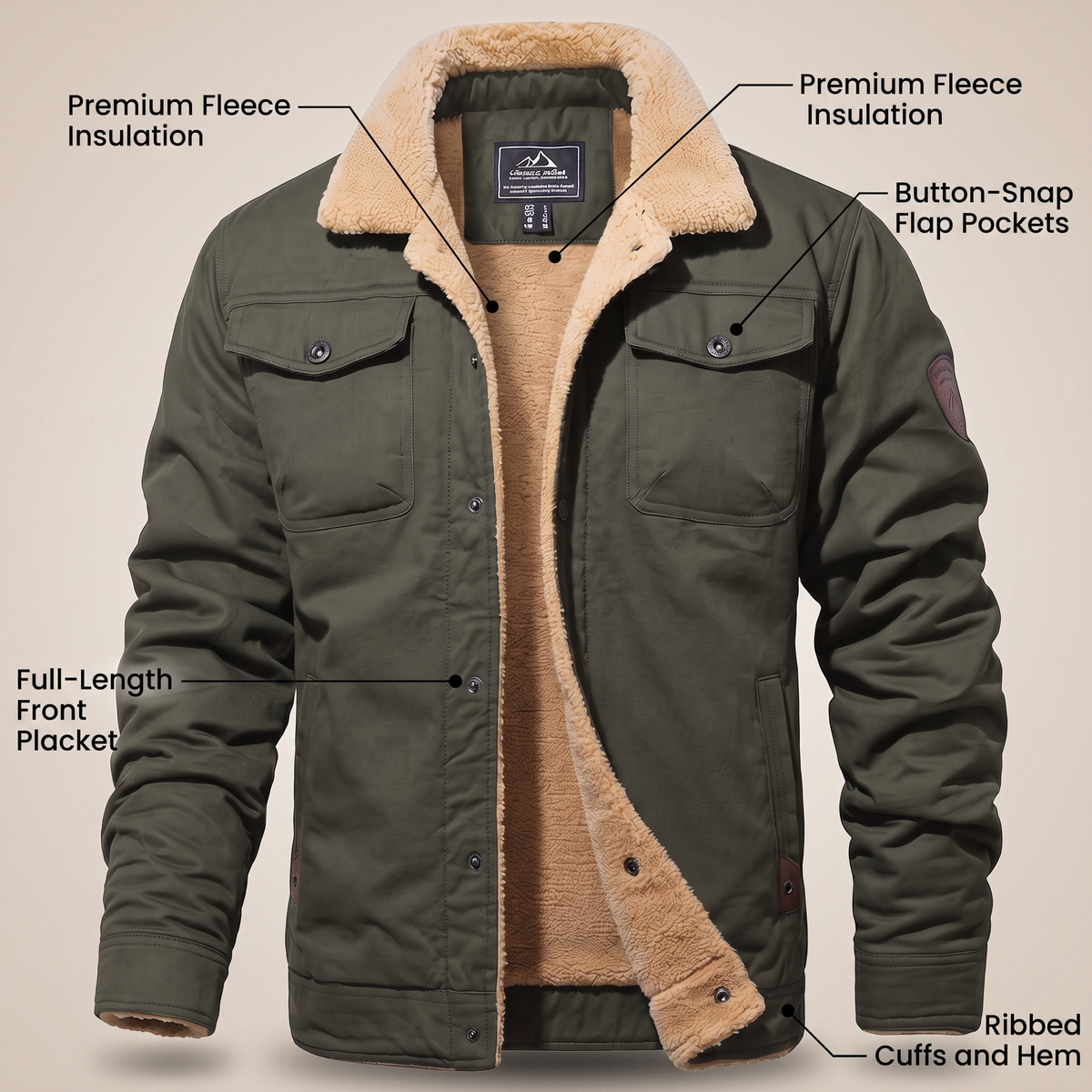 Casey | Fleece Bomber Jacket