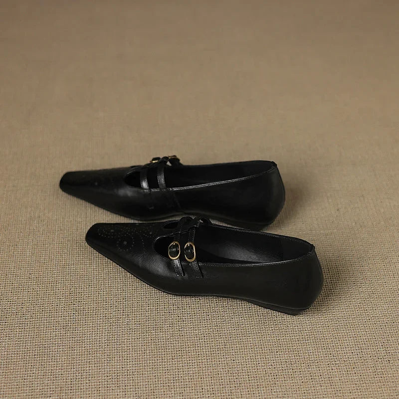 Ceyla | Brogued Double-Strap Mary Jane Flat