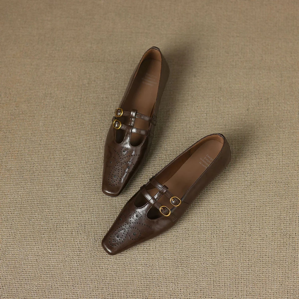 Ceyla | Brogued Double-Strap Mary Jane Flat