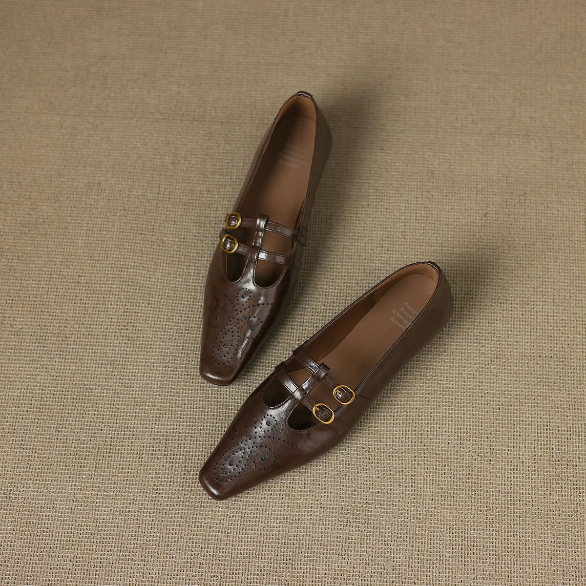 Ceyla | Brogued Double-Strap Mary Jane Flat