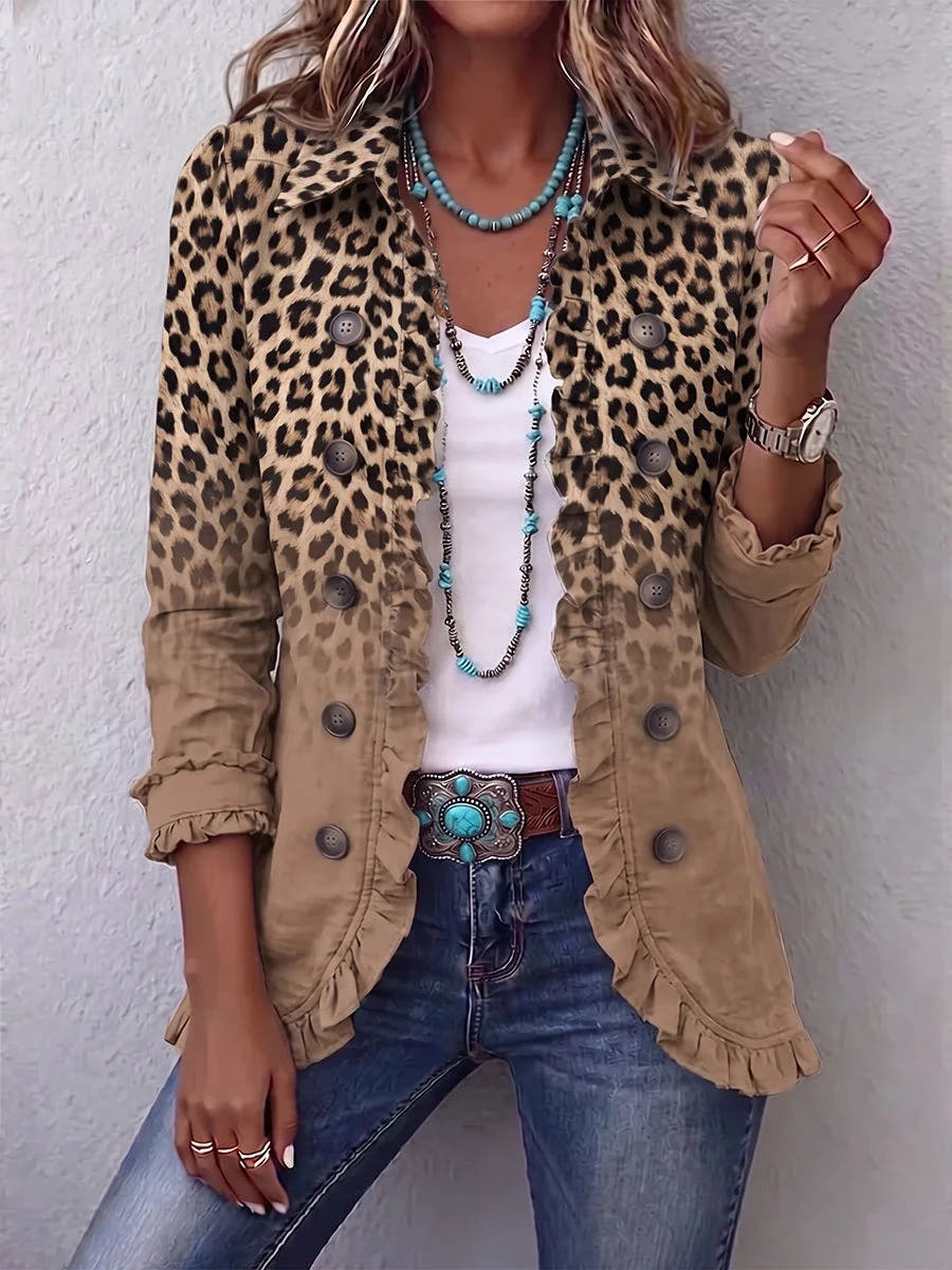 Corinna | Ombre Leopard Ruffle Jacket