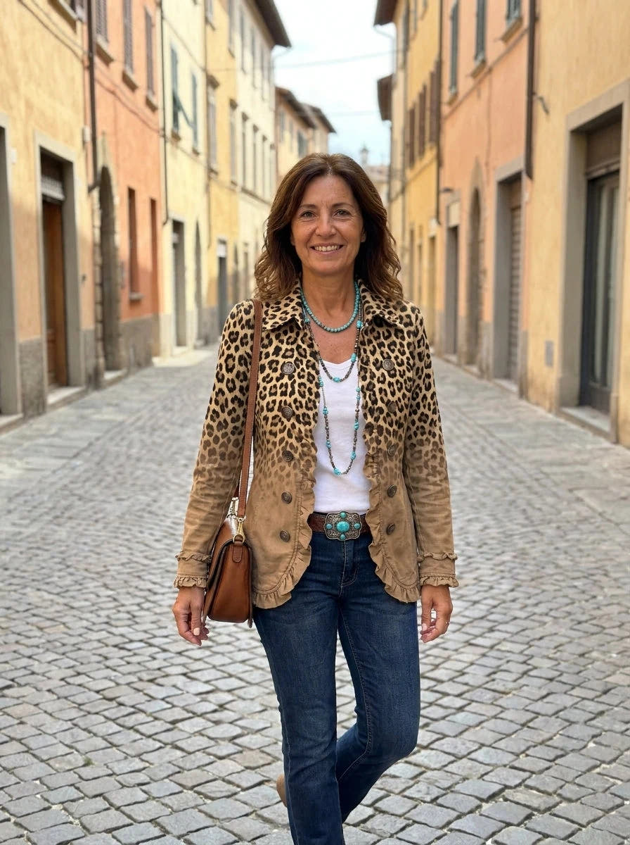 Corinna | Ombre Leopard Ruffle Jacket