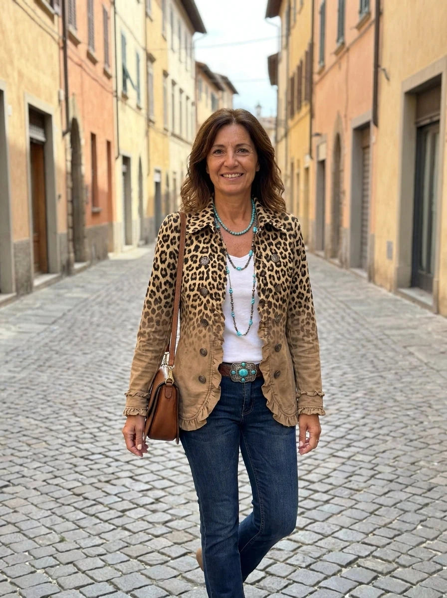 Corinna | Ombre Leopard Ruffle Jacket