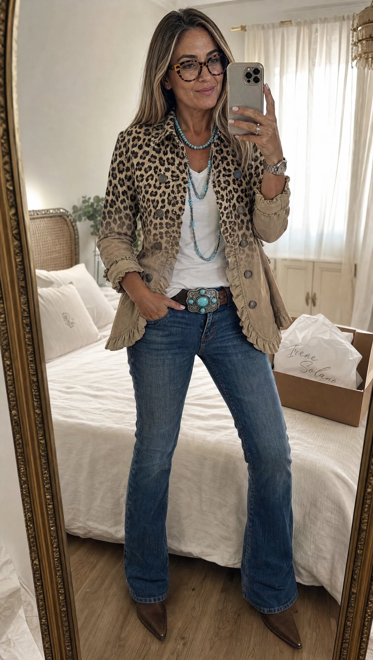 Corinna | Ombre Leopard Ruffle Jacket
