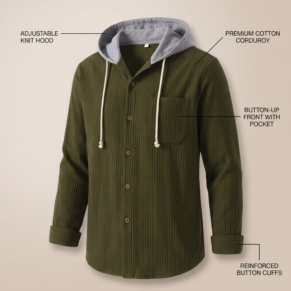 Dante | Corduroy Hoodie