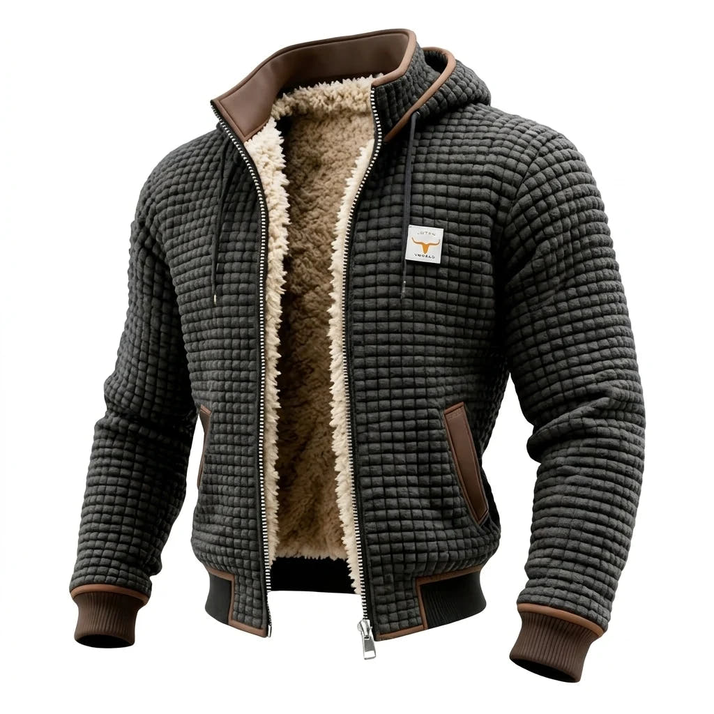 Declan | Retro Waffle Hooded Jacket
