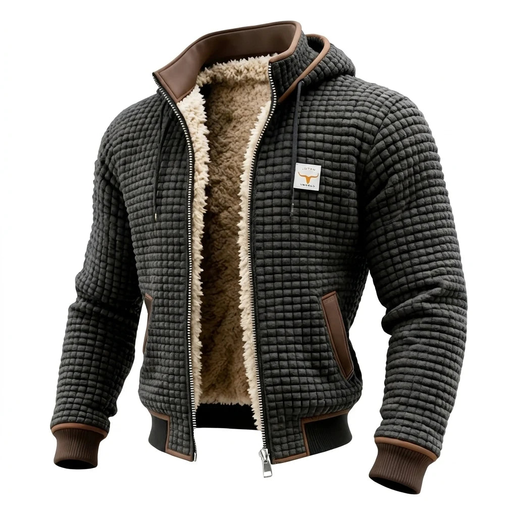 Declan | Retro Waffle Hooded Jacket