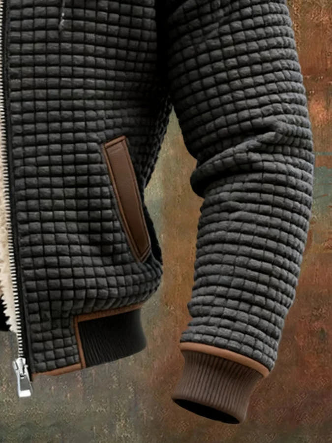 Declan | Retro Waffle Hooded Jacket