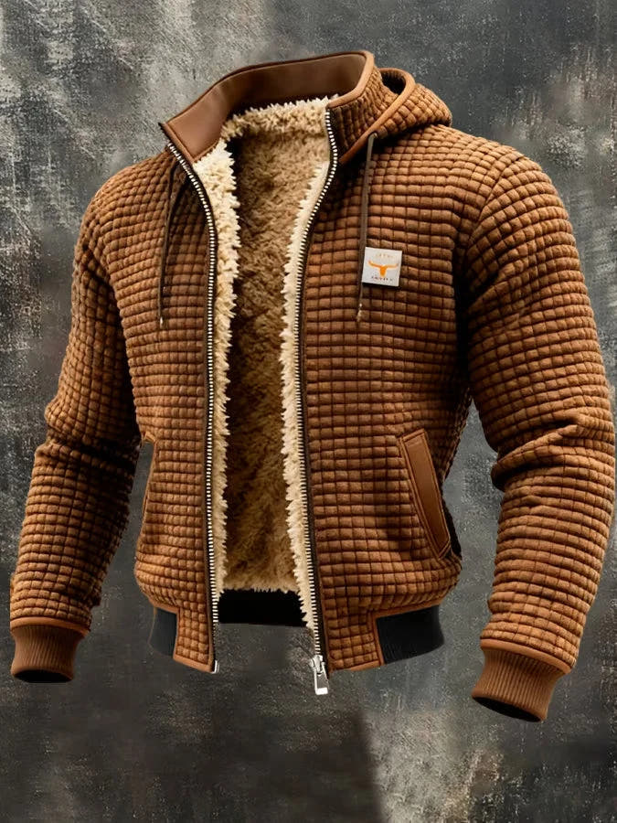 Declan | Retro Waffle Hooded Jacket