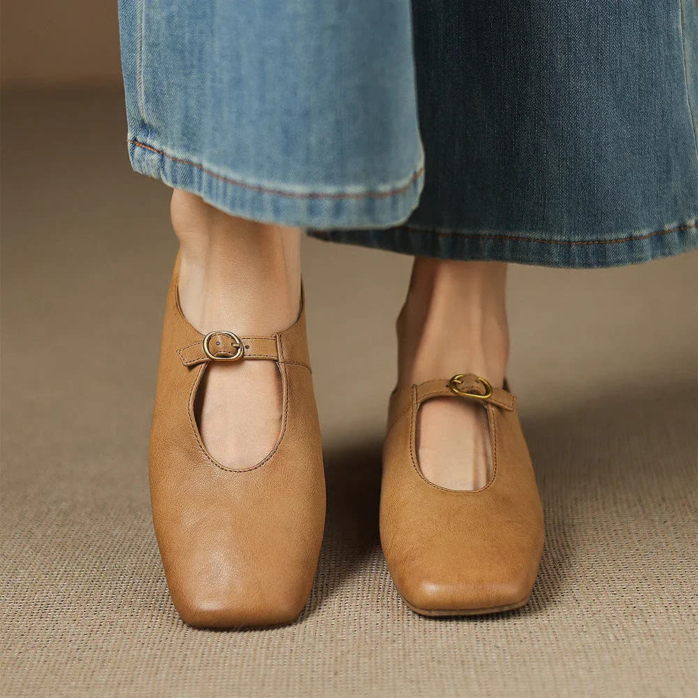 Elspeth | High-Vamp Mary Jane Flats