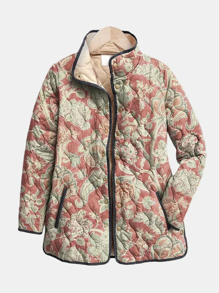 Naya Vintage Floral Casual Quilted Jacket - Nora & Rose Maine
